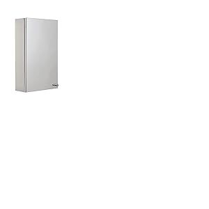 Croydex Carra Armoire Murale de Salle de Bain avec Miroir, Porte Simple Miroir en Acier Inoxydable, poignée chromée pour éviter Les Traces de Doigts, Ouverture à 90°, entièrement assemblée et Toutes