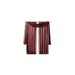 Elrene Home Fashions Athena Rideau de fenêtre Imitation Soie écrasée et cantonnière, 132 x 274 cm (2 Rideaux) et 1 cantonnière, Rouge