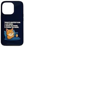 Plan Directeur d'aujourd'Hui Lay Drain Charge Phone Cat Meme Coque pour iPhone 13 Pro