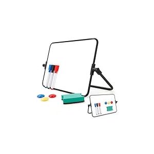 Romon A4 Tableau Blanc Effacable,Double Face Magnétique Tableau Blanc Avec 3 Crayons Pour Tableau Blanc 3 Gommes Pour Tableau 1 Pastille Magnétique De Couleur 3,Pour La Maison,L'École,21.5x30cm