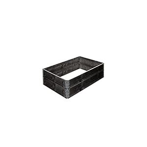 Lot de 2 parterres surélevés en épicéa 120 x 80 x 19,5 cm - Extensible - Noir lasuré