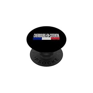 Cherbourg-en-Cotentin Drapeau France Fiert&eacute; de la Ville fran&ccedil;aise PopSockets PopGrip Adh&eacute;sif