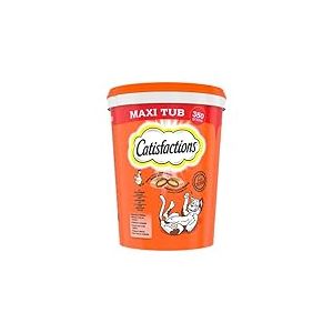 Catisfactions Maxi Tub Friandises pour Chat – Goût Poulet – Récompenses pour Chats Adultes et Chatons – 350 g (Lot de 2)