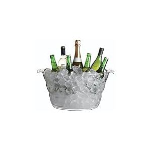 BarCraft Seau À Boissons / Glacière Ovale En Acrylique Transparent, Pour La Bière, Les Boissons Et Le Vin, 10 Litres