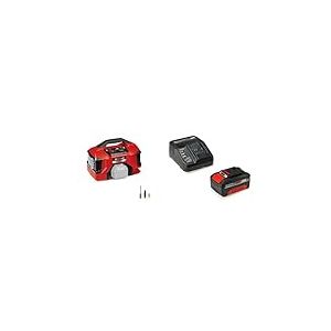 Einhell Compresseur sans fil PRESSITO 18/21 Power X-Change (Li-Ion, 18 V, pompes haute et basse pression, affichage numérique de la pression, arrêt automatique) avec Chargeur et Batterie 4,0Ah