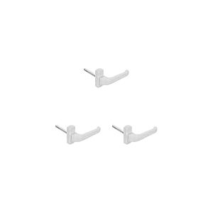 Amig - Poignée de porte d'intérieur avec Rosace | Pognée Modèle Epsilon | 132 x 70 mm | Élégant et Simple | Taille du carré 8 mm | Poignée Ergonomique | Aluminium Blanc (Lot de 3)