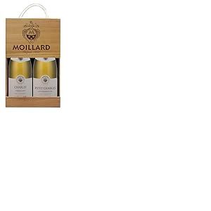 Moillard - Coffret cadeau Chablis et Petit Chablis, Chardonnay Vin Blanc, Grand Vins de Bourgogne en caisse bois (2 x 0,75L) (Lot de 6)