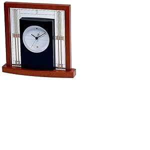 Bulova Willits Frank Lloyd Wright B7756 Horloge de Table en Bois, Finition Cerise Claire