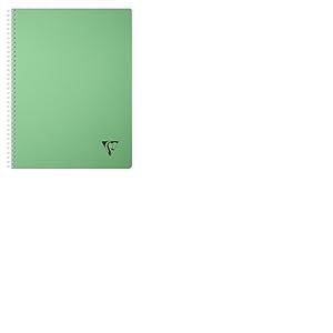 Clairefontaine 327121C Collection Linicolor ESSENCE Un Cahier &agrave; Spirale - A4 21x29,7 cm - 180 Pages Petits Carreaux - Papier Blanc 90 g - Couverture Polypro Transparent - Vert Sauge