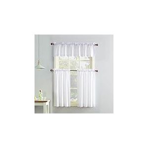 No. 918 Martine – Cantonnière et cantonnière en Microfibre Semi-Transparente avec Passe-Tringle, 137,2 x 91,4 cm, Blanc
