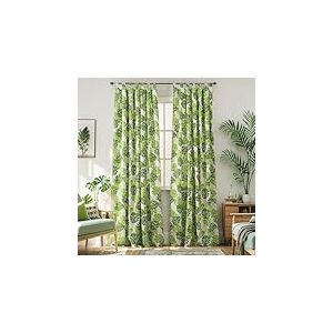 BROSHAN Rideau occultant pour fenêtre en Coton et Lin Isolant Thermique Motif Floral pour Chambre à Coucher, Salon, Violet et et Bleu, 1 Panneau 40 x 23 cm, Picture 3, 55W x 106L inch