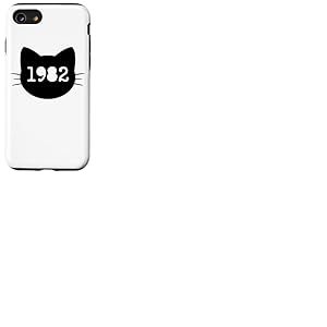 Chat né en 1982 Ans Anniversaire Maman de chat Papa de chat Coque pour iPhone SE (2020) / 7 / 8