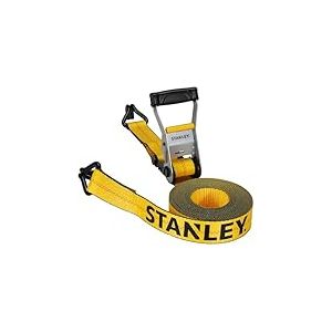 STANLEY S10000J Sangle à cliquet Noir/Jaune 5,1 cm x 7,1 m avec Double Crochets en J – Charge de Travail sûre de 1,5 kg/Résistance à la Rupture de 4,5 kg
