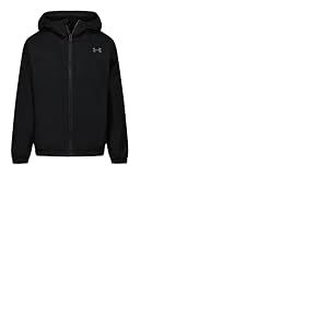 Under Armour Coupe-Vent Gar&ccedil;on Manataug &ndash; Veste de Sport L&eacute;g&egrave;re Imperm&eacute;able et R&eacute;sistante au Vent avec Capuche &ndash; 6-14 Ans &ndash; Noir
