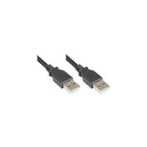 Good Connections Câble de raccordement USB 2.0 mâle A vers mâle A avec blindage feuille et tressage en cuivre OFC Noir 1 m