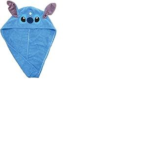 Disney Stitch &ndash; Serviette Cheveux Enfant Microfibre Ultra Douce &ndash; S&eacute;chage Rapide sans Chaleur &ndash; Respect Cheveux Fins &ndash; Accessoire Bain Douche &ndash; Coiffure S&egrave;che sans Effort &ndash; Produit Officiel