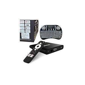 Leyf 4K Android TV Box Original Licensed by Google LLC and Netflix, Disney, Prime Video WiFi, Type-C, HDMI 2.1, USB 3.0, Ethernet, MicroSD/Mini Keyboard/Smart TV, Chromecast, Youtube