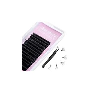 Extension Cils, Easy Fan Lashes 0,07d 9-16 mm 2d ~ 20d Cils Extension de Cils Professionnel Cils Volume Russe avec Pince &agrave; &eacute;piler
