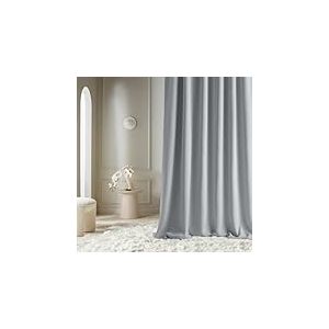 ROOM99 Rideau avec œillets Aura 140 x 230 cm Largeur x Hauteur, Décoration de Fenêtre, Curtains et Draperies intérieurs pour Salon, Chambre Moderne Lisse Gris Clair, 1 pièce
