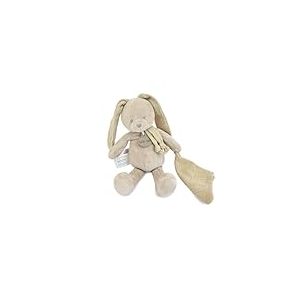 Baby Nat' - Pantin avec Doudou Lapin Mocca - Peluche Lapin Bébé en Coton Lange Doux et Facile à Attraper - pour Bébé Dès la Naissance - Jouet d’Éveil Sensoriel - Cadeau Naissance - BN6045