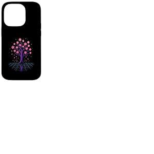 Réflexion de l'arbre Sakura Vaporwave Coque pour iPhone 14 Pro