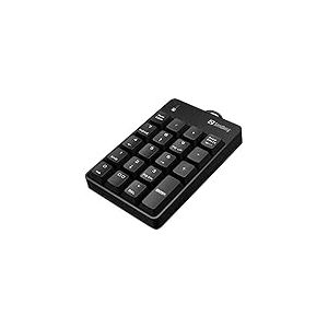 Sandberg USB Wired Numeric Keypad | Pavé numérique Portable | 19 Touches | Clavier Filaire USB | Plug & Play | Clavier numérique pour Le Bureau la Maison Le Travail Les études | pour Mac Windows