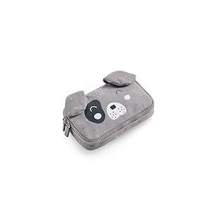 Miquelrius - Trousse scolaire rectangulaire, fermeture éclair en plastique résistant, poignée métallique, trousse de 210 x 120 x 45 mm, trousse avec oreilles de chien, gris, 210 x 120 x 45 mm, Trousse