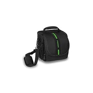 PEDEA Sacoche pour Appareil Photo *Essex* Sac Photo pour Appareil Photo Reflex avec Protection Contre la Pluie, bandoulière et Compartiments pour Accessoires, Taille M Noir/Vert