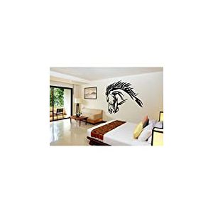 Tatoutex Stickers Tête de Cheval Tribal - Argent, L 104cm x H 80cm