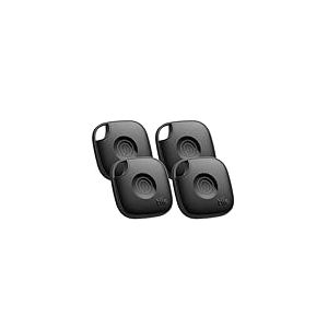 Tile by Life360 Mate (2024) - Tracker Bluetooth, détecteur de clés et localisateur d'objets pour clés, Sacs & Autres. Détecteur de téléphone. Compatible avec iOS & Android. Lot de 4 (Noir)
