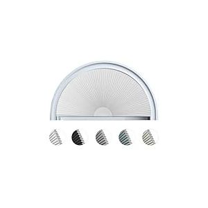 Arch Wndow Stores occultants cellulaires en demi-cercle pour fen&ecirc;tre sans per&ccedil;age &ndash; Stores en nid d'abeille sans fil pour fen&ecirc;tres d'int&eacute;rieur, stores occultants et faciles &agrave; installer (1, blanc, 91,4