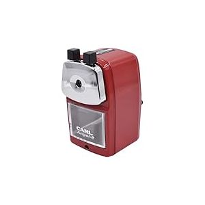 CARL Angel-5 Taille-crayon manuel avec support de table en m&eacute;tal Silencieux pour salle de classe, maison et bureau Rouge