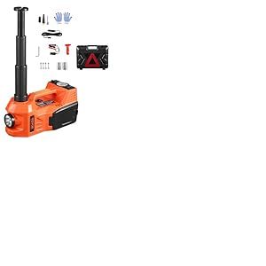 VEVOR Cric Électrique pour Voitures 5 T, Cric de Levage Réglable avec Gonfleur Intégré, Outil Démonte-Pneu Portable avec Marteau Sécurisé et Lumière LED, pour Urgence Dépannage Routière SUV Berline