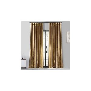 HPD Half Price Drapes PTCH-BO404-84 Rideaux occultants pour Chambre à Coucher – Taffetas Imitation Soie 127 x 213 cm (1 Panneau), épice dorée