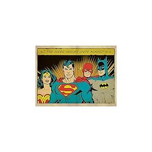 DC Comics (Heroes Unite Against Evil 60 x 80 cm Toile Imprim&eacute;e