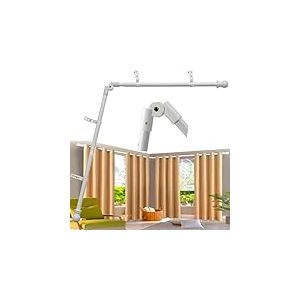 Tringle &agrave; rideau d'angle de fen&ecirc;tre - 2,5 cm - Robuste - En forme de L - R&eacute;glable de 91,4 &agrave; 345,4 cm - Avec connecteur &agrave; 180&deg; - Tringle &agrave; rideaux coud&eacute;e &agrave; monter soi-m&ecirc;me - Pour baie vitr&eacute;e, fen&ecirc;tre