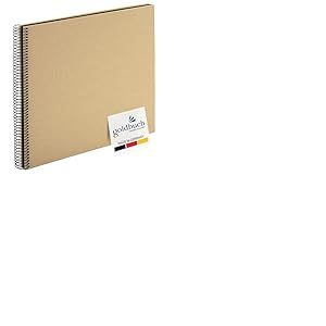 goldbuch 25 506 Bella Vista Album photo à spirales Beige 35 x 30 cm Album photo avec 40 pages noires Album photo en lin pour images et photos à coller, couverture couleur sable