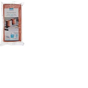 Glorex 61780707 6 1780 707 Keramiton, Argile à Modeler, 1000 g, Terre Cuite, Glaise, Terracotta, 18 x 9 x 3,5 cm