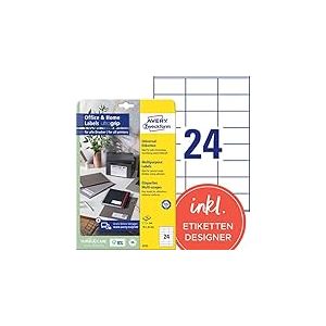 Avery Zweckform 6122 Lot de 10 feuilles d'étiquettes 70 x 36 mm pour imprimantes jet d'encre (Blanc) (Import Allemagne)