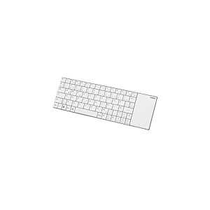 Rapoo E2710 Clavier multimédia sans Fil sans Fil Design Plat en Acier Inoxydable 6 Mois Autonomie de la Batterie Disposition Allemande QWERTZ PC & Mac – Blanc, Compact