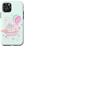 Kawaii Fraise Lait Chat Pastel Glace Galaxie Coque pour iPhone 11 Pro