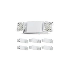 VEVOR &Eacute;clairage de secours, lot de 6, luminaires de sortie de secours, 3 W, t&ecirc;te carr&eacute;e r&eacute;glable &agrave; 2 LED blanches, montage au plafond ou au mur pour pannes de courant, entreprises, bureaux, &eacute;coles