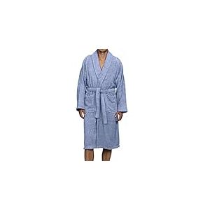Superior 100% Unisex Terry Bath Robe Peignoir Unisexe en Coton éponge égyptien Bleu Taille M, Tissu