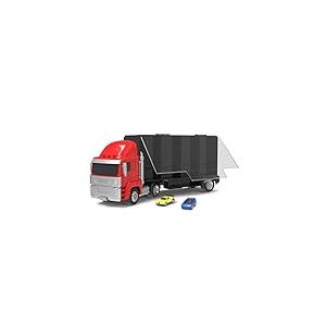 Driven by Battat - Camion Porte-Auto Jouet pour Enfants - Porte-Jouets et 2 Voitures tractables - Jouet Camion de Transport - 3 Ans et +