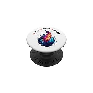Jeune Sapeur Pompier - JPS - Flammes PopSockets PopGrip Interchangeable