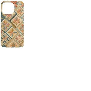 Couvre-lit Patchwork avec Fleurs color&eacute;es et Flocons de Neige brod&eacute;s Coque pour iPhone 15 Pro Max