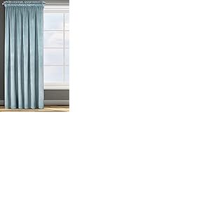 Design91 Eurofirany Rosa Rideau en Velours Doux Uni Opaque avec Galon Fronceur - 1 Unité, Moelleux, Panneau Drapé, Classique, Élégant, Salon, Chambre, 200 g/m², 135x300 cm, Vert Océan