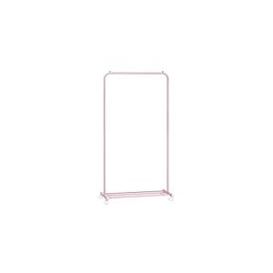 SONGMICS Portant à Vêtements à Roulettes, Penderie 74 cm, Porte-Vêtements, Porte-manteau, avec Étagère de Rangement en Maille Dense, Capacité de Charge de 35 kg, 2 Freins, Rose Bonbon HSR130R01