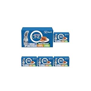 PURINA ONE | Terrines pour Chat St&eacute;rilis&eacute; | Aide &agrave; Maintenir Un syst&egrave;me immunitaire sain, Soutenir l'&eacute;quilibre du microbiome intestinal et &agrave; contr&ocirc;ler Le Poids | Poulet et Dinde |Bo&icirc;tes | 4 x 85 g