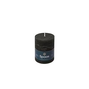 Spaas Bougie Pilier Rustique 80/110 mm 65h - noir